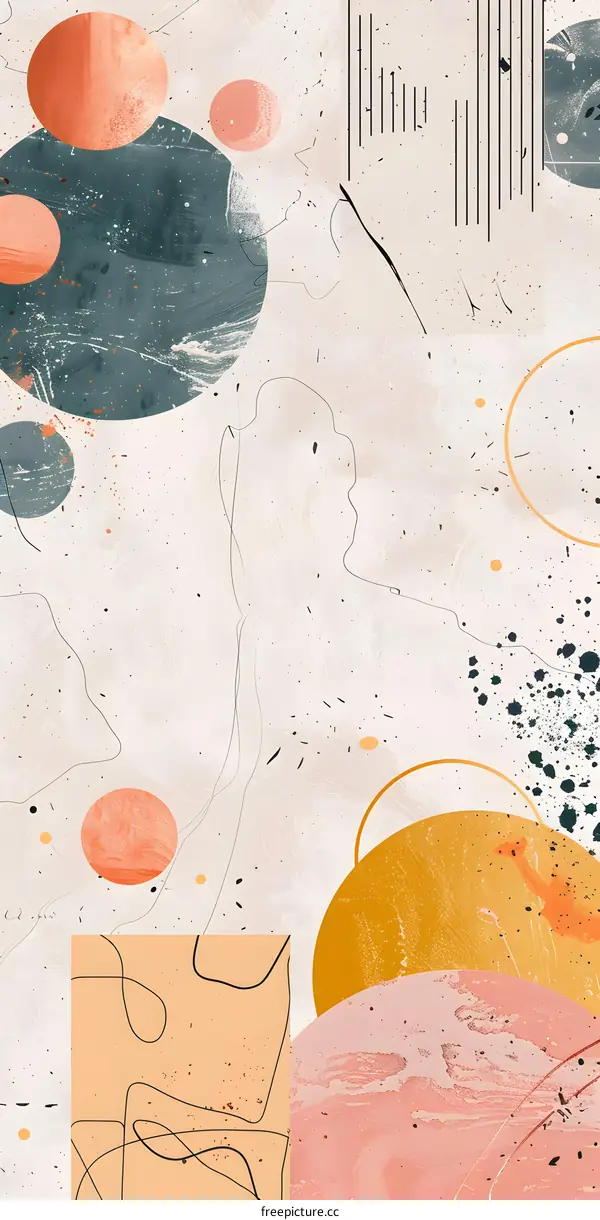 Abstract Art Background With Shapes And Lines