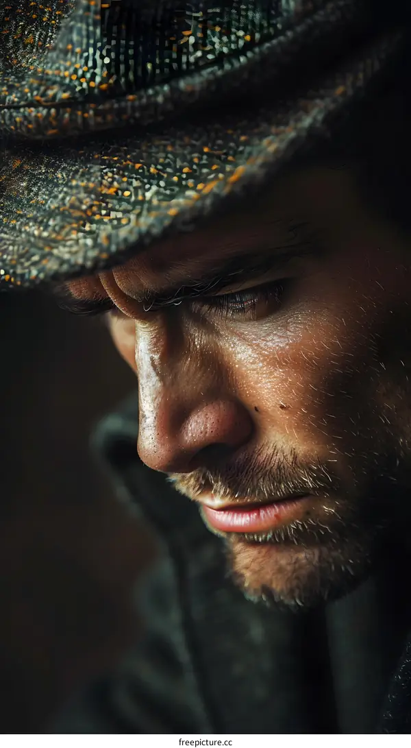 Portrait of a Man Wearing a Tweed Cap