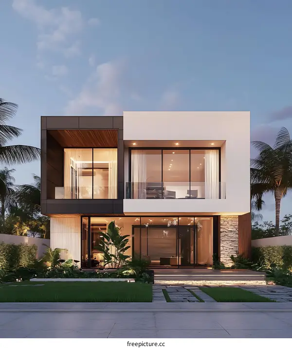 Modern Two Story House with Minimalist Design