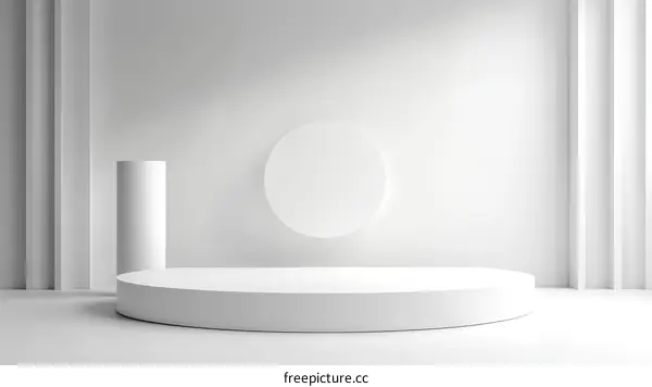 Modern Minimalist White Geometric Display Stand