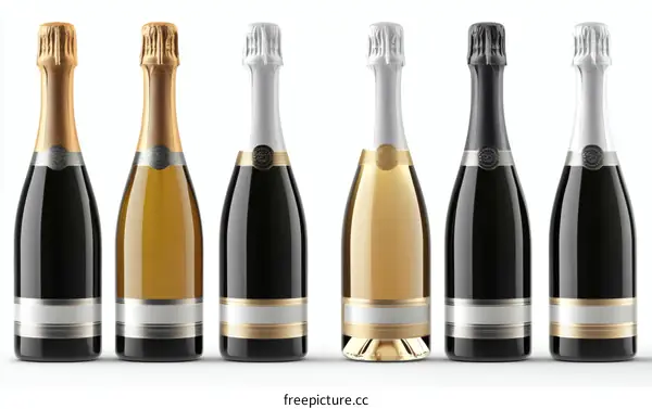 Champagne Bottles with Varied Colors