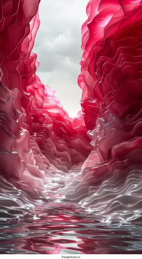 Pink Canyon with River Through It