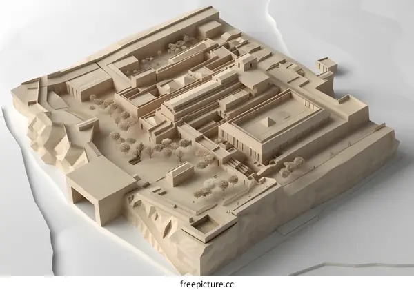 Architectural Model of a Modern Building Complex