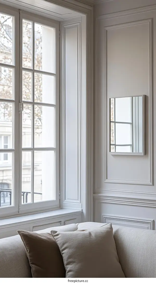 Elegant Parisian Interior Corner with Classic Window