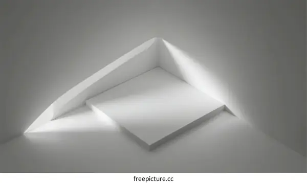 Abstract Geometric Shape with Soft Lighting on White Background