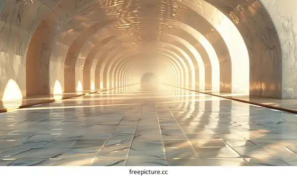 Majestic Architectural Tunnel with Sunlight