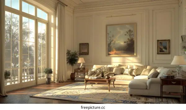 Luxurious European Style Living Room Interior Design
