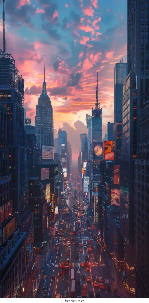 New York City Skyline at Sunset