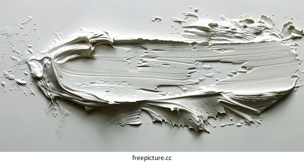 White Abstract Acrylic Painting On Canvas