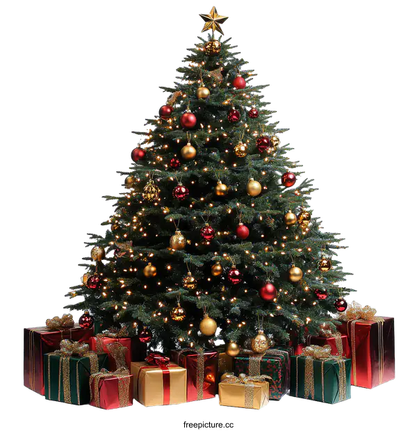 [Transparent Background PNG]Christmas tree with gifts