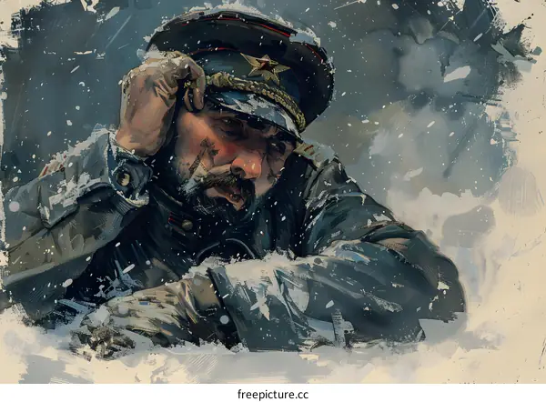 Soviet soldier in the Battle of Stalingrad