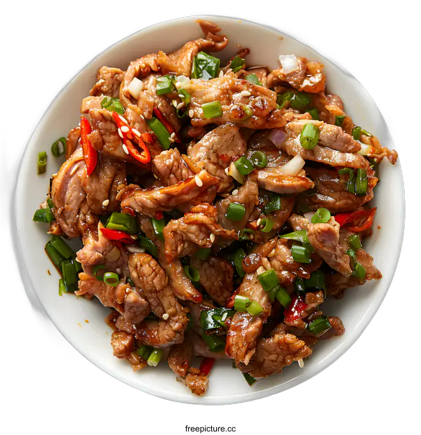 [Transparent Background PNG]Sliced Beef with Green Onion