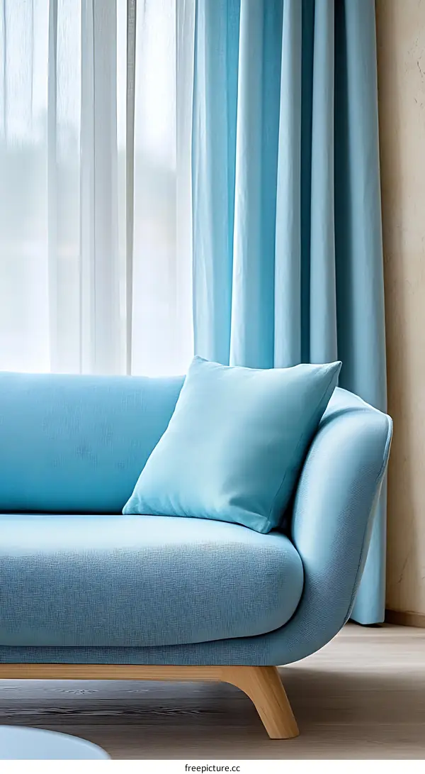 Light Blue Sofa in Modern Living Room