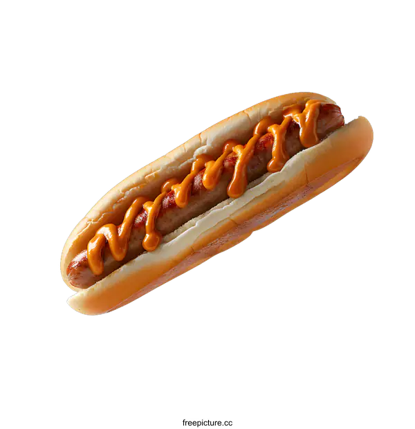 [Transparent Background PNG]Hotdog with lots of mustard