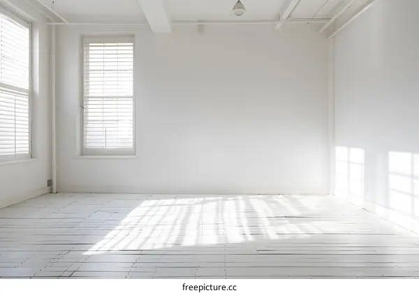 Empty Room With White Walls and Wooden Floor