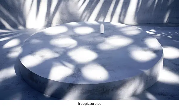 Modern Concrete Display Podium with Shadow Play