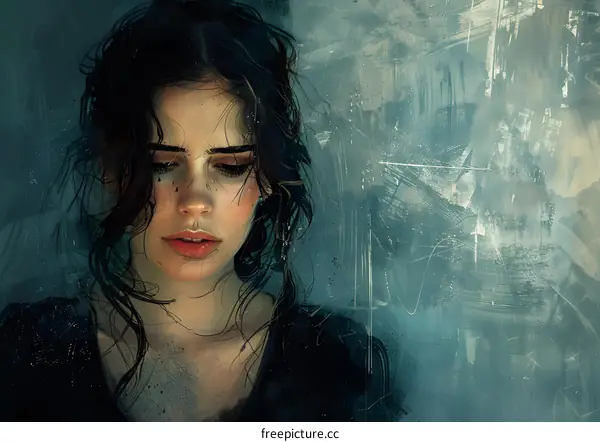 portrait of a crying woman