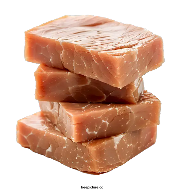 [Transparent Background PNG]Slices of ham stacked on top of each other