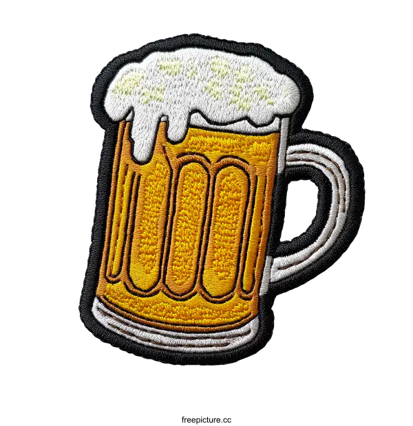 [Transparent Background PNG]Embroidered Beer Mug Illustration