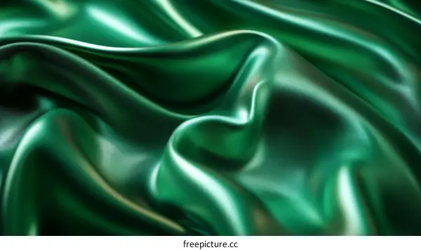Emerald Green Silk Fabric Texture