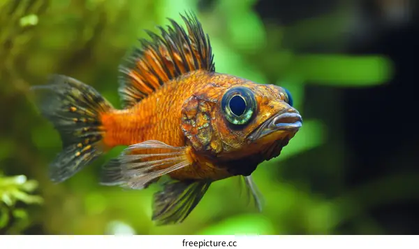Closeup View of a Colorful Fish in Aquarium