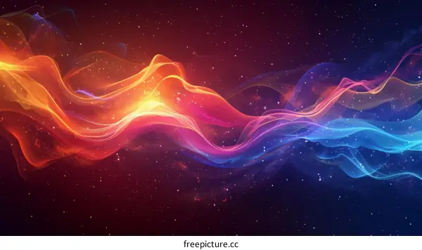 Abstract Colorful Flowing Lines in Space