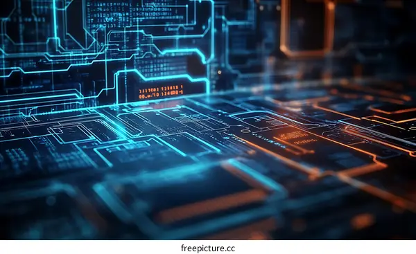 Abstract Circuit Board Technology Illustration