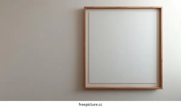 Empty White Frame on Wall Mockup