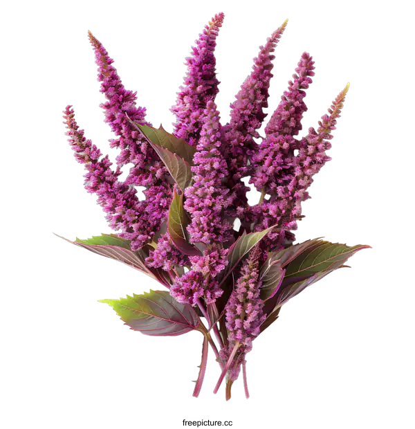 [Transparent Background PNG]A bouquet of purple amaranth flowers on a white background
