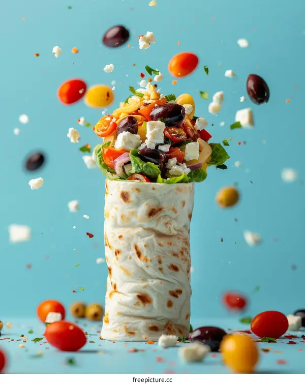 Fresh and healthy ingredients for a delicious wrap