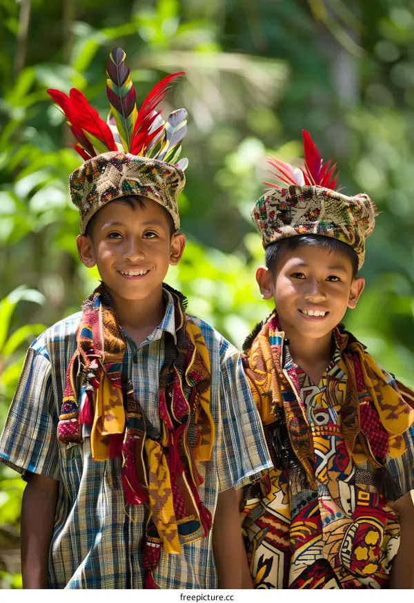 Two Boys in Traditional Clothing