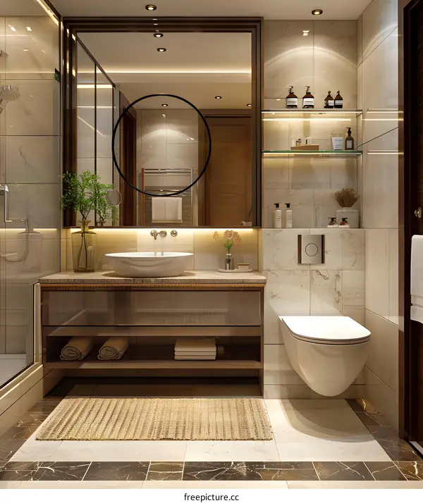 Modern and minimalist bathroom