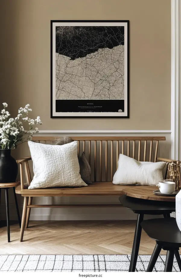 Vintage Map Art Print Decor