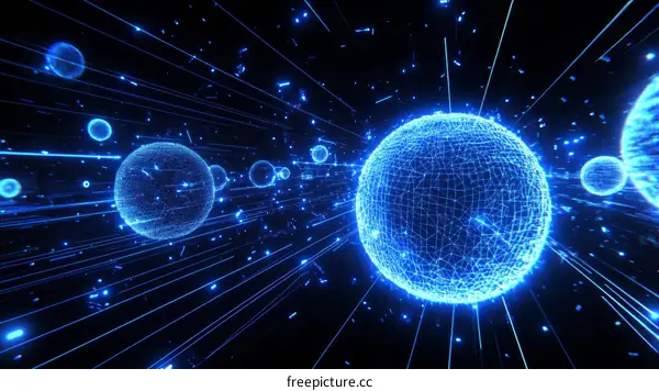 Abstract Futuristic Blue Light Sphere