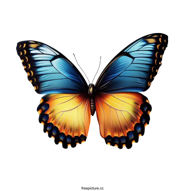 [Transparent Background PNG]Beautiful Colorful Butterfly Illustration