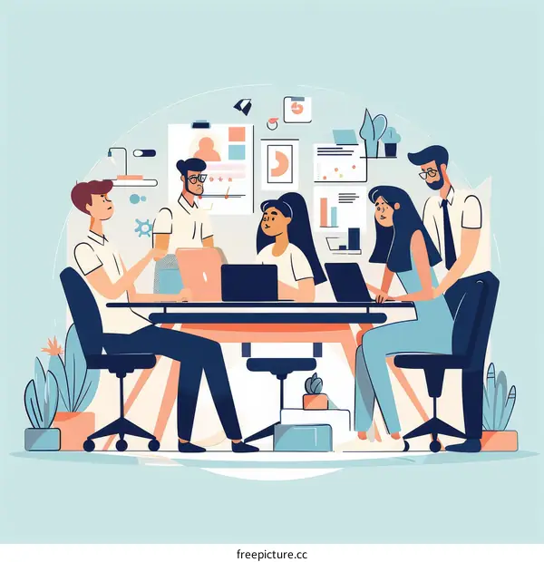 Diverse group of business professionals having a meeting in the office