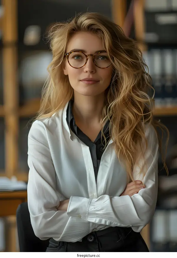 portrait of a beautiful young woman in glasses
