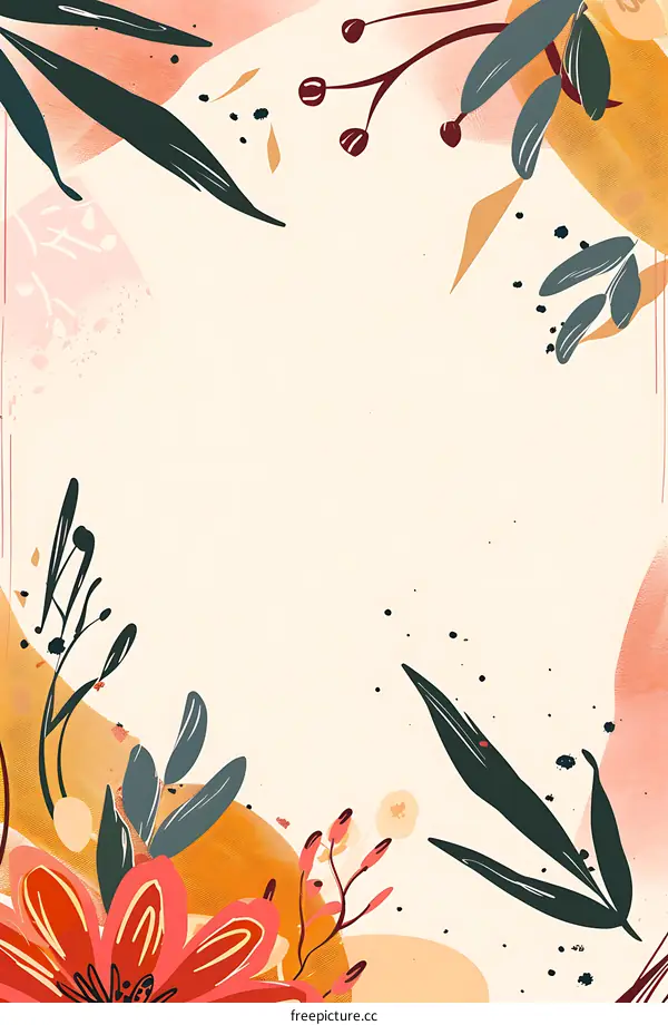 Abstract Floral Border Illustration