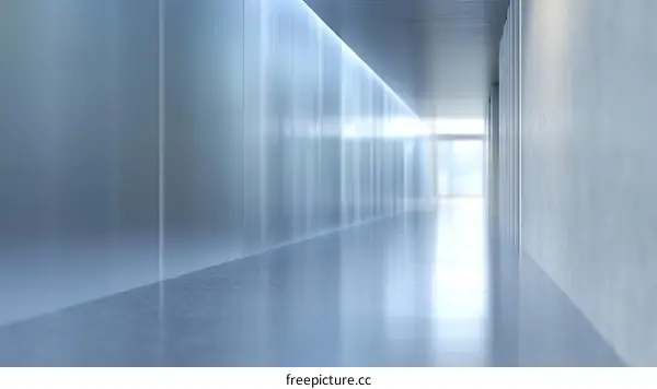 Modern Architectural Corridor with Glass Walls