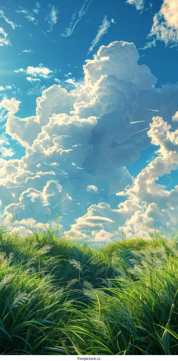 Birds in Flight Over the Prairie