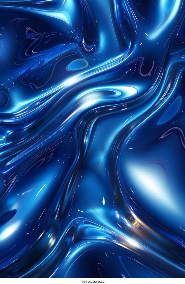 Abstract Liquid Blue Flowing Design