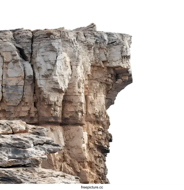 [Transparent Background PNG]Rocky Cliff Face Isolated on White Background