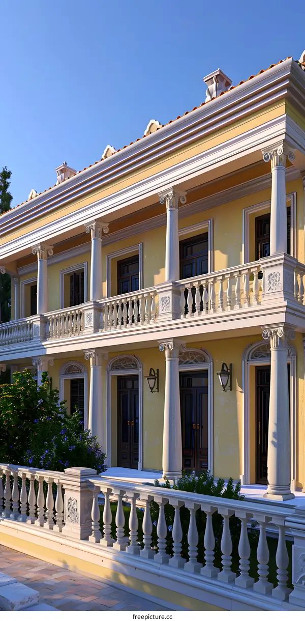 Classical Architecture Building with Balconies