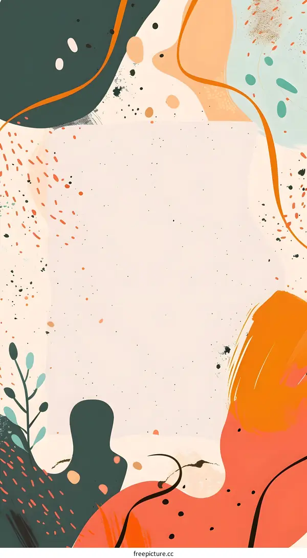 Abstract Background With Orange Green And Red Shapes