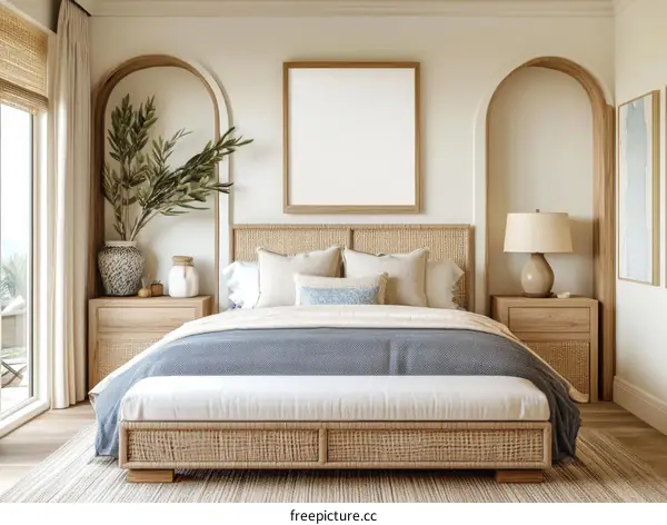 Modern Minimalist Bedroom Interior Design Illustration