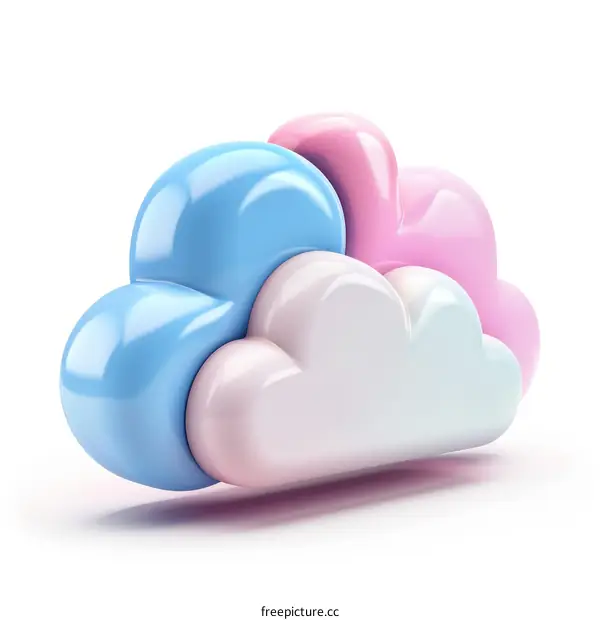Pastel clouds on a white background