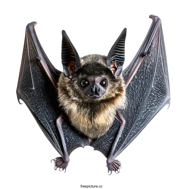 [Transparent Background PNG]Brown Bat With Black Wings On White Background