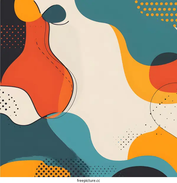 Abstract Background Design with Orange, Yellow, Blue and Black Color