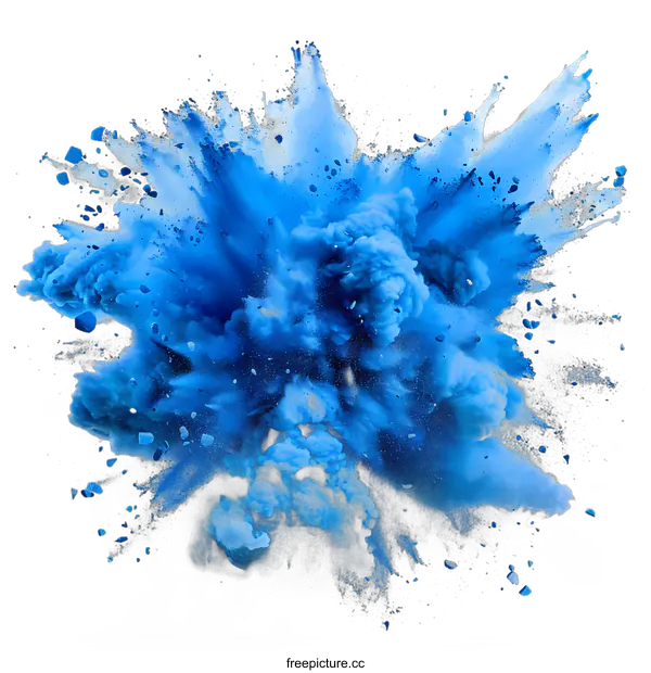 [Transparent Background PNG]Blue powder explosion