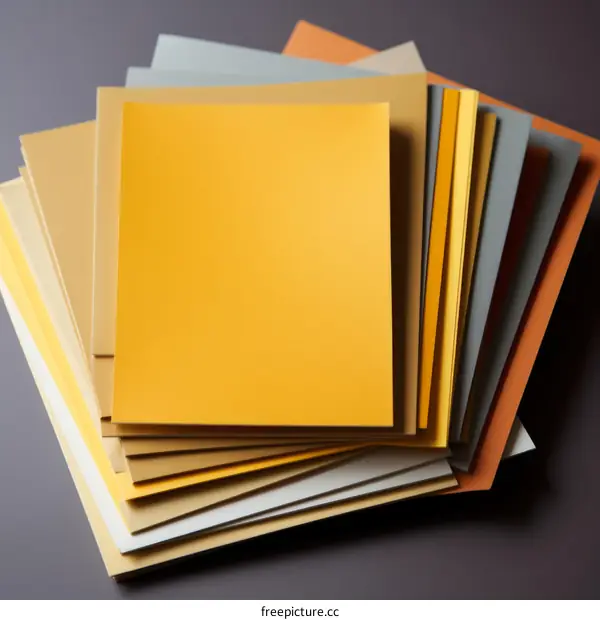 A stack of colorful paper squares